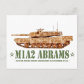 M1A2エイブラムスUS MBTタンクデザートストーム退役軍人 ポストカード (正面)