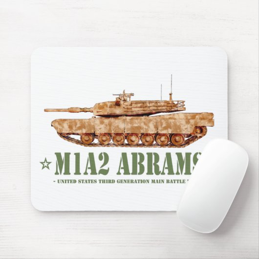 M1A2エイブラムスUS MBTタンクデザートストーム退役軍人 マウスパッド (マウス)
