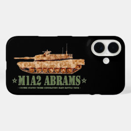 M1A2エイブラムスUS MBTタンクデザートストーム退役軍人 iPhone 16ケース