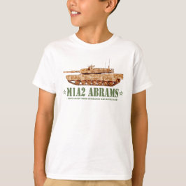 M1A2エイブラムスUS MBTタンクデザートストーム退役軍人 Tシャツ