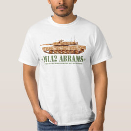 M1A2エイブラムスUS MBTタンクデザートストーム退役軍人 Tシャツ