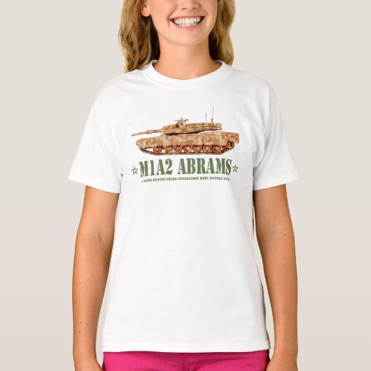 M1A2 アブラムス 米主力戦車 砂漠の嵐退役軍人 Tシャツ (正面)
