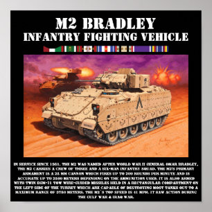 M2ブラッドリー歩兵戦闘車両プリント ポスター