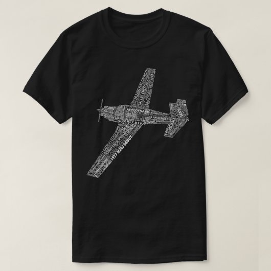 M20タイポグラフィ航空機航空パイロット Tシャツ (デザイン正面)