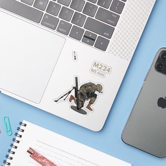 M224モルタル、銃砲 シール (ノートパソコンとiPhone)