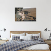 M240重機関銃を発射する米国の海洋試験 キャンバスプリント (インサイチュ (寝室))