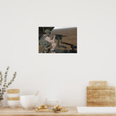 M240重機関銃を発射する米国の海洋試験 ポスター (キッチン)