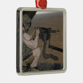 M240重機関銃を発射する米国の海洋試験 メタルオーナメント (右)