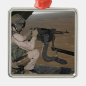 M240重機関銃を発射する米国の海洋試験 メタルオーナメント (正面)