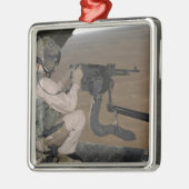 M240重機関銃を発射する米国の海洋試験 メタルオーナメント (左)