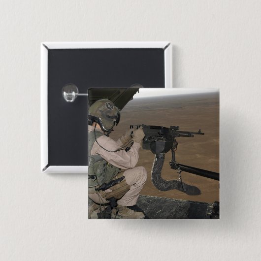 M240重機関銃を発射する米国の海洋試験 缶バッジ (正面&裏面)