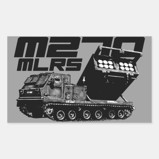 M270 MLRS長方形ステッカー 長方形シール (正面)