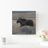 M2 Bullのアメリカヘラジカ スクエア壁時計 (ホーム)