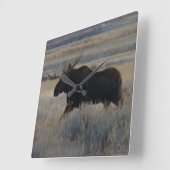 M2 Bullのアメリカヘラジカ スクエア壁時計 (傾斜)