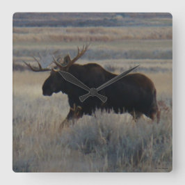 M2 Bullのアメリカヘラジカ スクエア壁時計