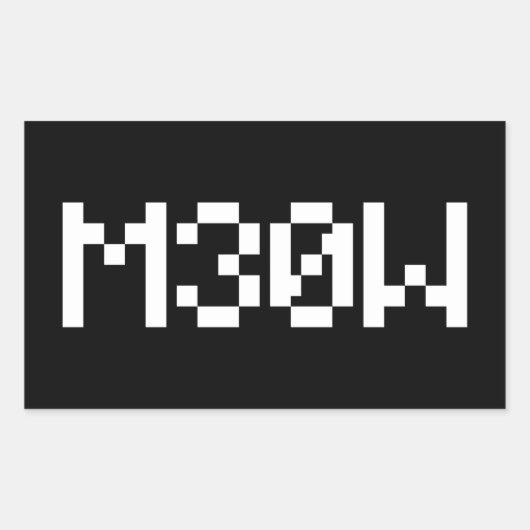 M30W [Leetspeak Animal Sounds] 長方形シール (正面)