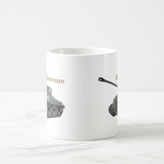 M4シャーマンアメリカン第2次世界大戦タンク コーヒーマグカップ (中央)