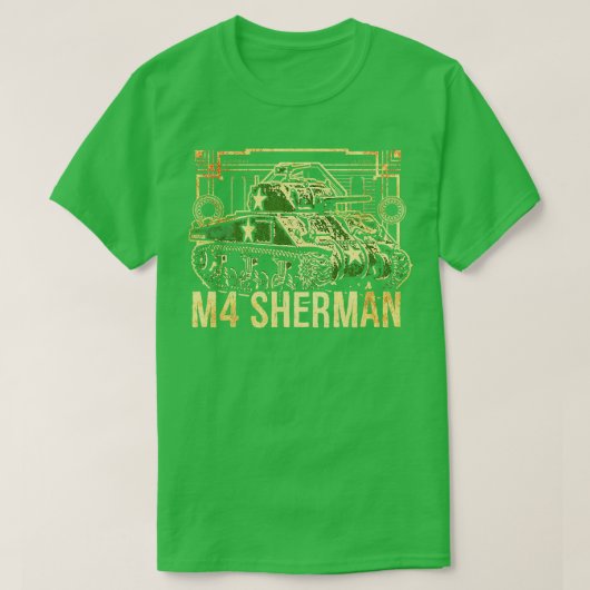 M4シャーマンタンクワールドII 3 Tシャツ (デザイン正面)