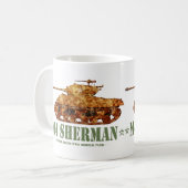 M4シャーマン世界大戦アメリカ中戦車WWII コーヒーマグカップ (正面左)
