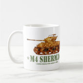 M4シャーマン世界大戦アメリカ中戦車WWII コーヒーマグカップ (左)