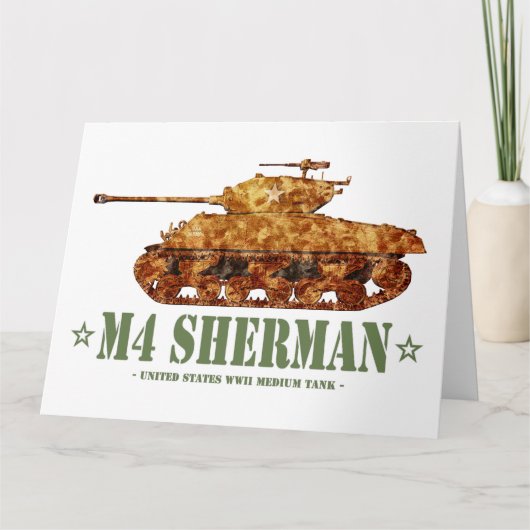 M4シャーマン世界大戦アメリカ中戦車WWII サンキューカード (正面)