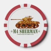 M4シャーマン世界大戦アメリカ中戦車WWII ポーカーチップ (正面)