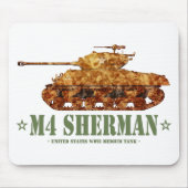 M4シャーマン世界大戦アメリカ中戦車WWII マウスパッド (正面)