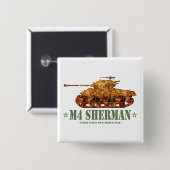 M4シャーマン世界大戦アメリカ中戦車WWII 缶バッジ (正面&裏面)