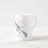 M4スタイルライフルのティアダウンパターン ボーンチャイナマグカップ (正面右)