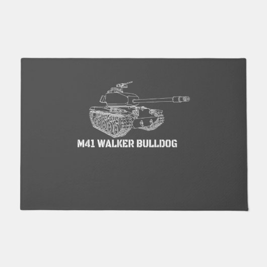 M41ウォーカーBulldog American Light Army Tank Gift ドアマット (正面)