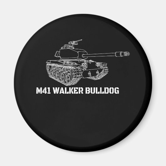 M41ウォーカーBulldog American Light Army Tank Gift マグネット (正面)