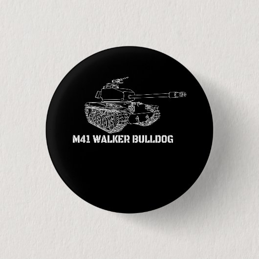 M41ウォーカーBulldog American Light Army Tank Gift 缶バッジ (正面)