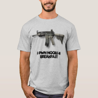 M4A1のI PWN NOOBS 4の朝食 Tシャツ
