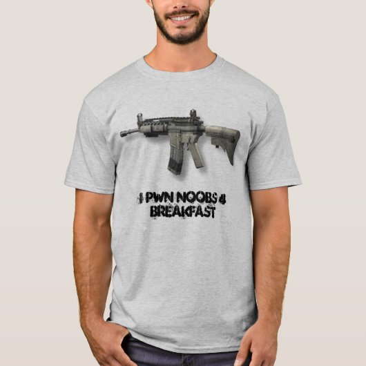 M4A1のI PWN NOOBS 4の朝食 Tシャツ (正面)