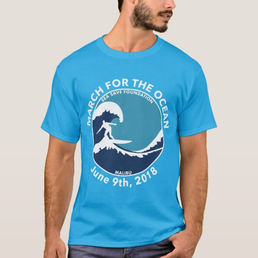 M4Oの青いサーファーのワイシャツ Tシャツ (正面)