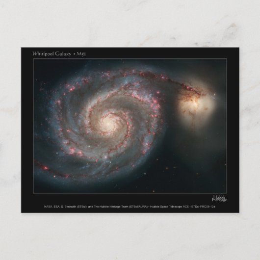 M51渦および友達の銀河系 ポストカード (正面)