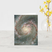 M51渦の渦状銀河のメッセージカード カード (黄色い花)