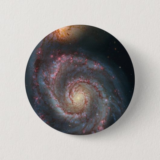 M51渦スパイラル銀河系NASA 缶バッジ (正面)