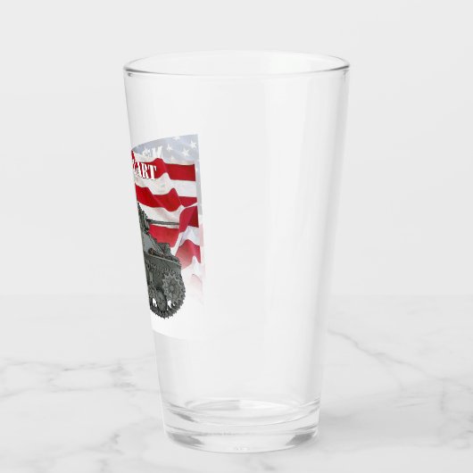 M5A1スチュアート(アメリカ国旗の背景ガラス付き) タンブラーグラス (左)