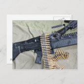 M60機関銃およびベルト ポストカード (正面/裏面)