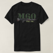 M60 Military Machine Gun American Flag Graphic   Tシャツ (デザイン正面)