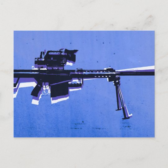 Mスナイパー銃 青 ポストカード Zazzle Co Jp