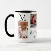 M9odernオノグラムファミリーフォトコラージュパーソナライズされた マグカップ (左)