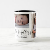 M9odernオノグラムファミリーフォトコラージュパーソナライズされた マグカップ (中央)