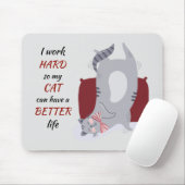 M.おもしろい猫のワーキング懸命 マウスパッド (マウス)