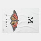 「M」は（昆虫）オオカバマダラ、モナーク キッチンタオル (横)