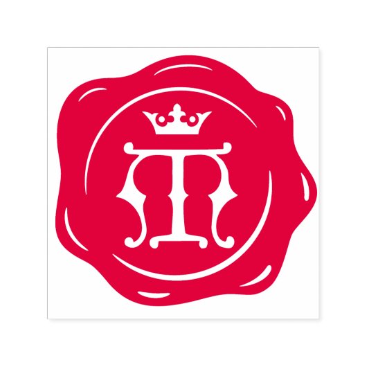 M -アンティークワックスシールゴシック王冠イニシャル文字 セルフインキングスタンプ (デザイン)