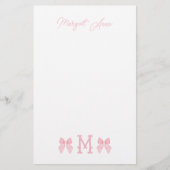 "M"イニシャル固定 便箋 (正面)