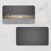 M，グレーシルバー金ゴールド銅男性ロゴ名刺 名刺 (正面/裏面)