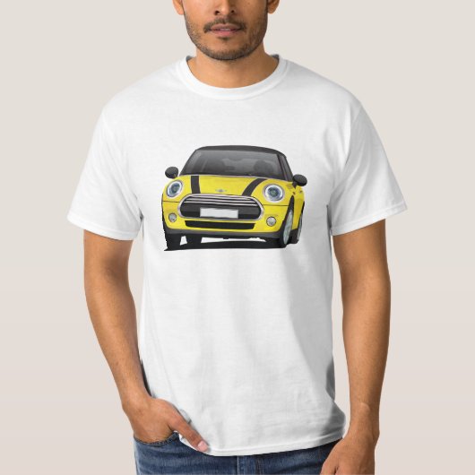 M ハッチ クーパー S (F56) 黄色 - 黒 Tシャツ (正面)